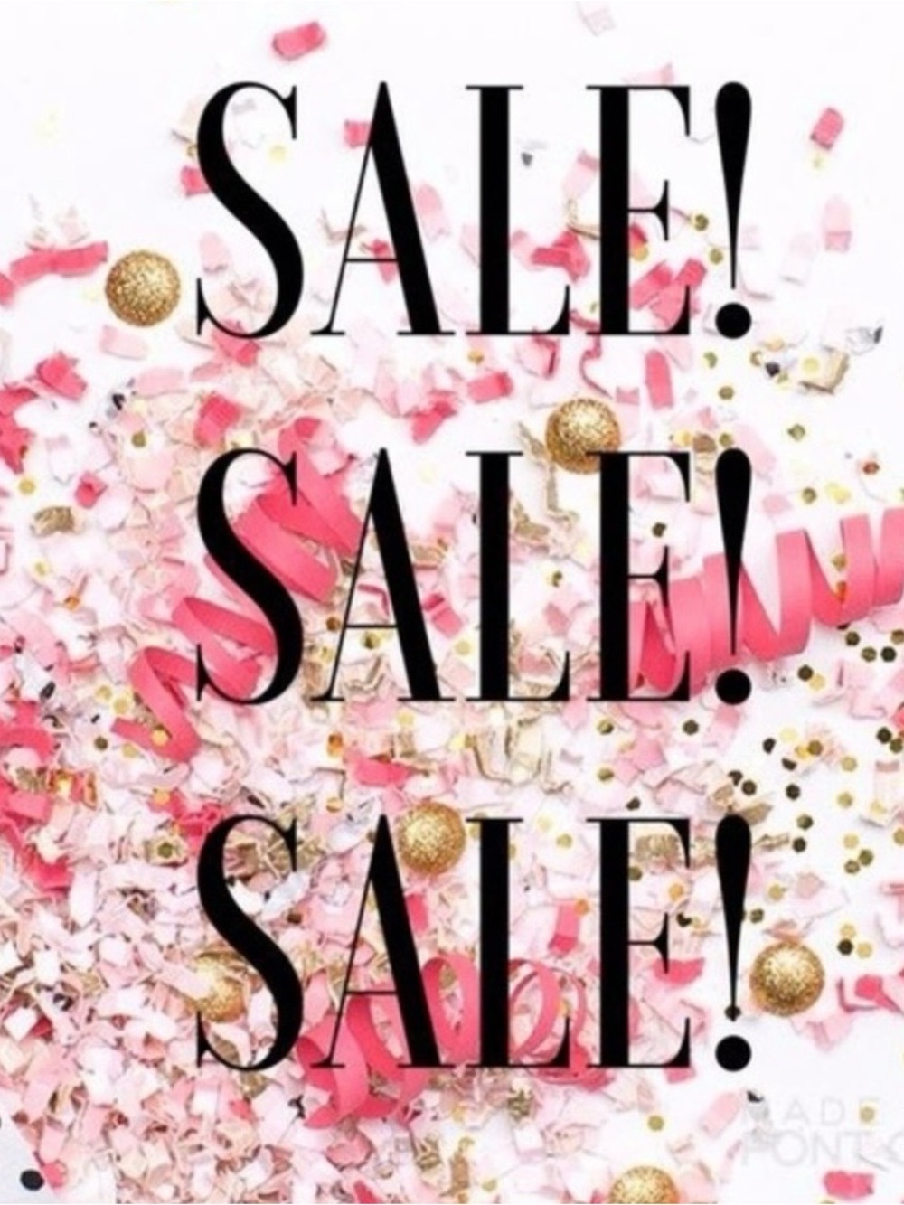 SALE! Pink & Gold Confetti Graphic Print